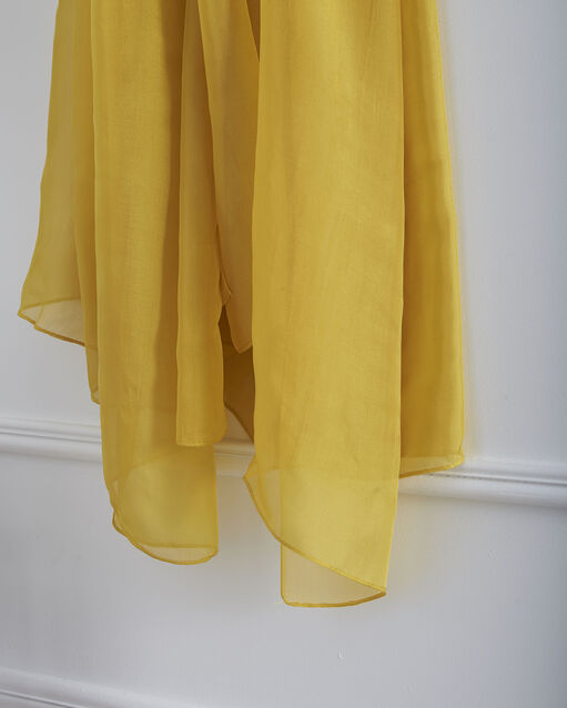 Foulard jaune en soie alice anis.
