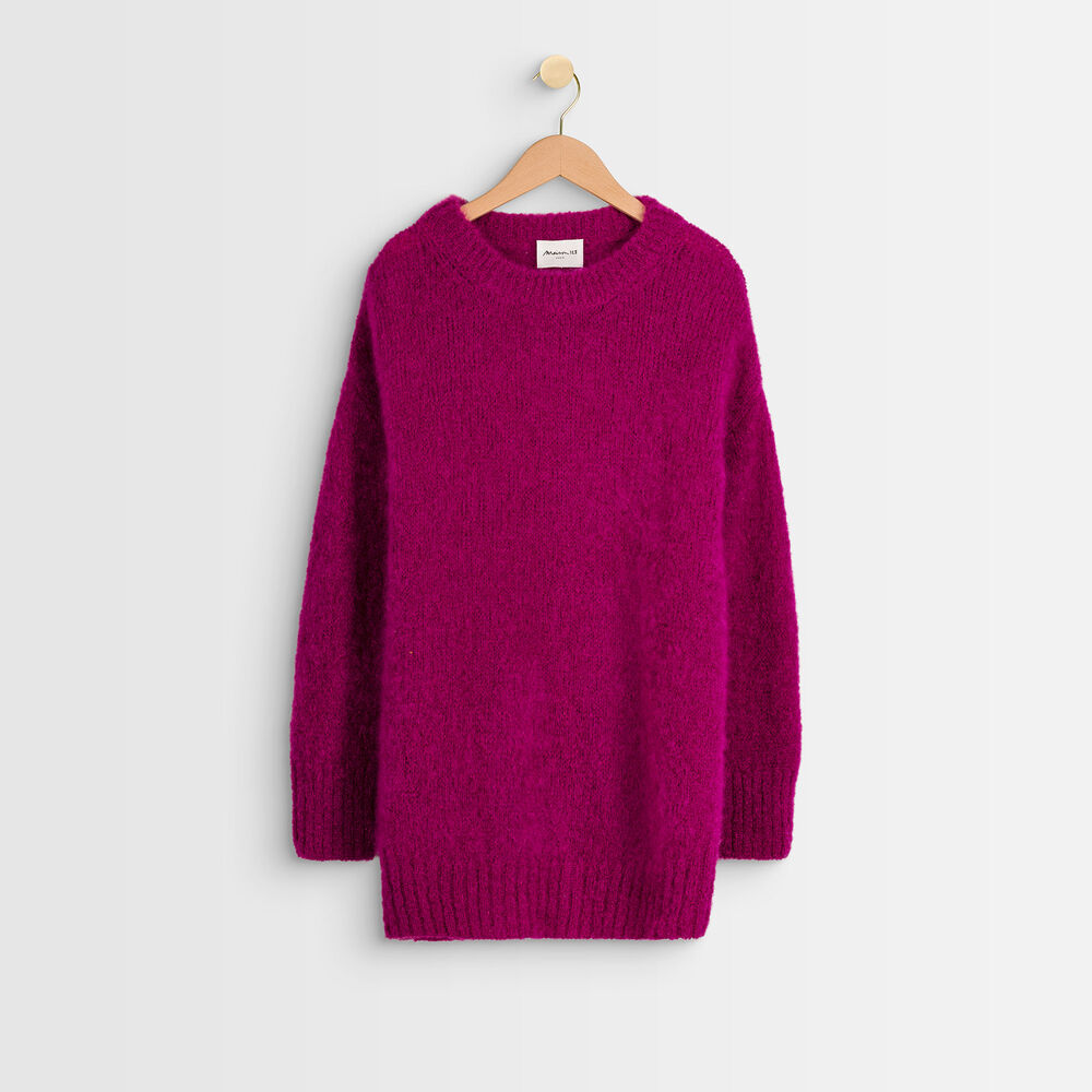 Pull en laine radiosa fuchsia fonce.