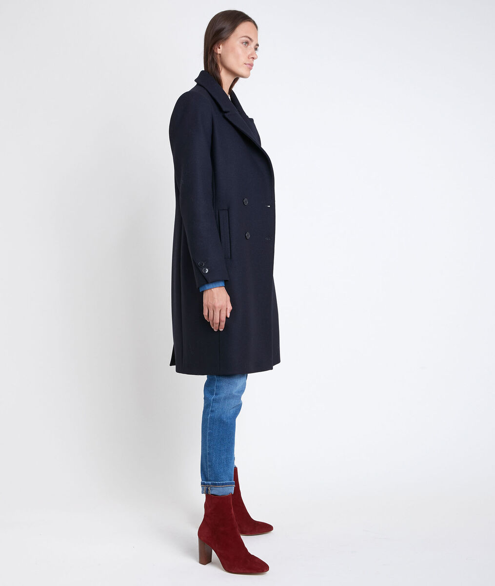 Manteau en laine recyclée marine Jeff | 1-2-3 Manteau en laine recyclée marine Jeff PhotoZ | 1-2-3