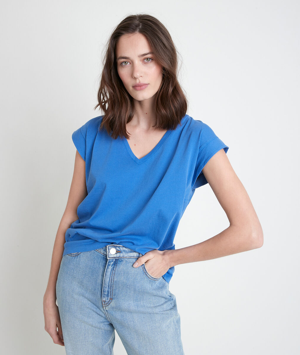 Tee-shirt en coton biologique bleu Ideal | 1-2-3 Tee-shirt en coton biologique bleu Ideal PhotoZ | 1-2-3