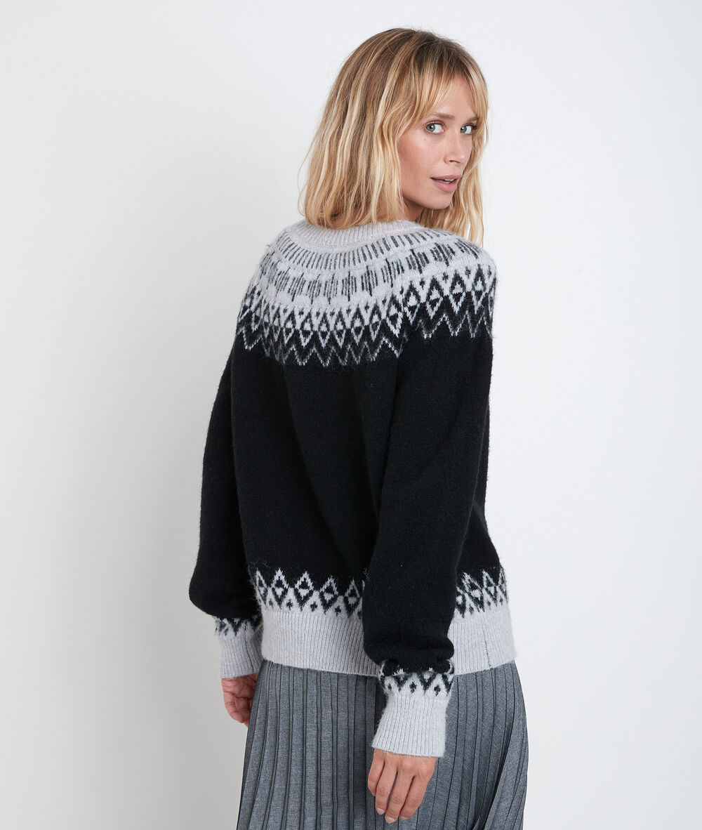 Pull jacquard remo noir.