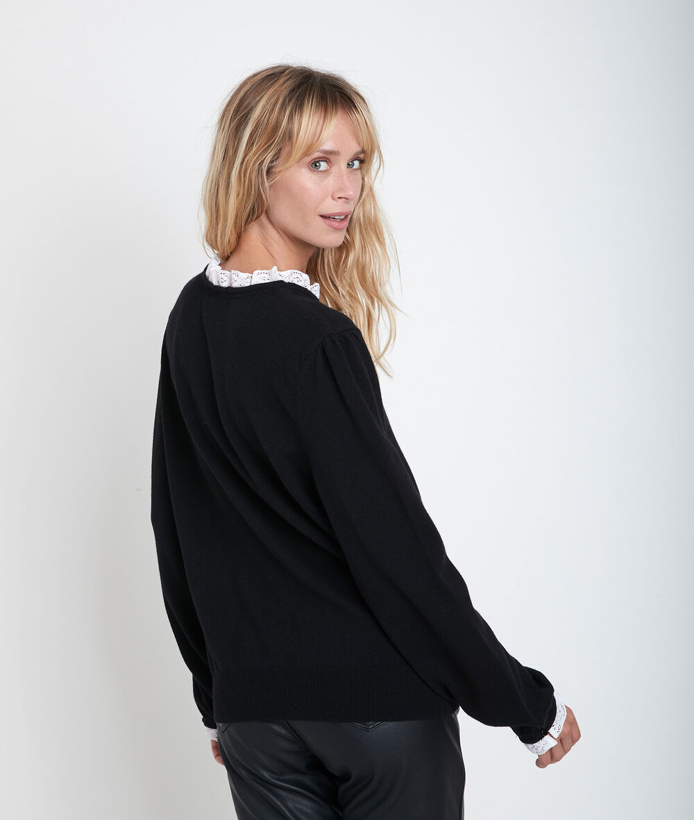 Pull en polyester recyclé richy noir.