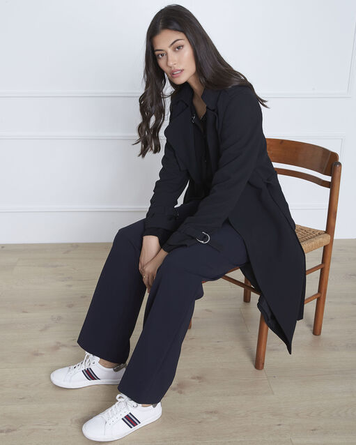 Manteau long col tailleur noir Klara (2) - Maison 123