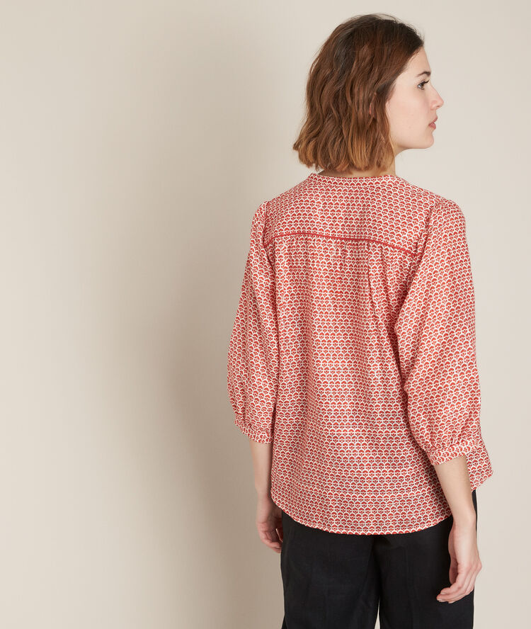 Blouse imprimée rouge elvire tomette.