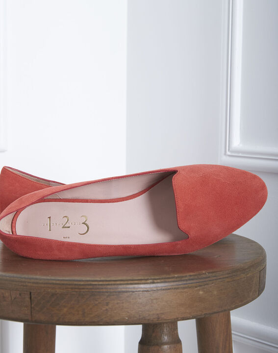 Mocassins corail en cuir velours Yucca | 1-2-3 Mocassins corail en cuir velours Yucca PhotoZ | 1-2-3