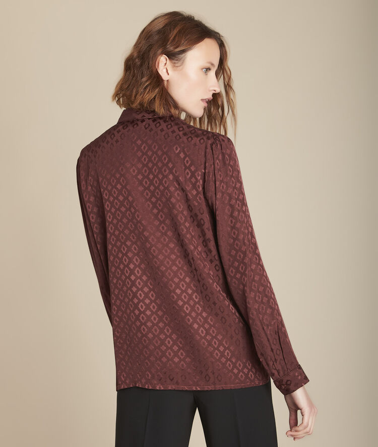 Chemise imprimée fluide milano marron fonce.