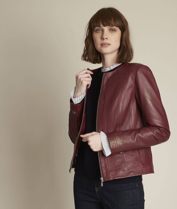 Lederjacke portweinrot livia burgunderrote.