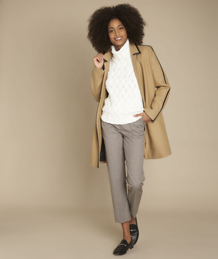 Ecru trui met rolkraag fanfaron ecru.