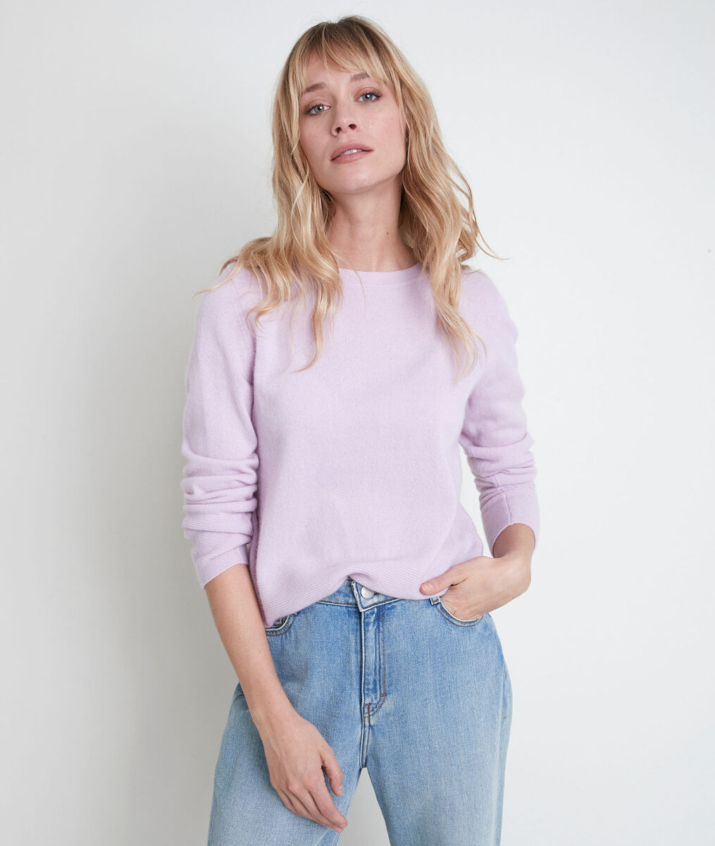 Pull en cachemire mauve River | 1-2-3 Pull en cachemire mauve River PhotoZ | 1-2-3