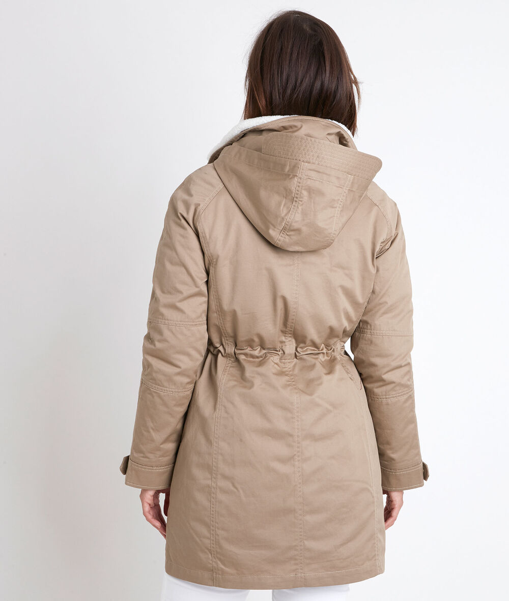 Parka beige à capuche sanae beige.