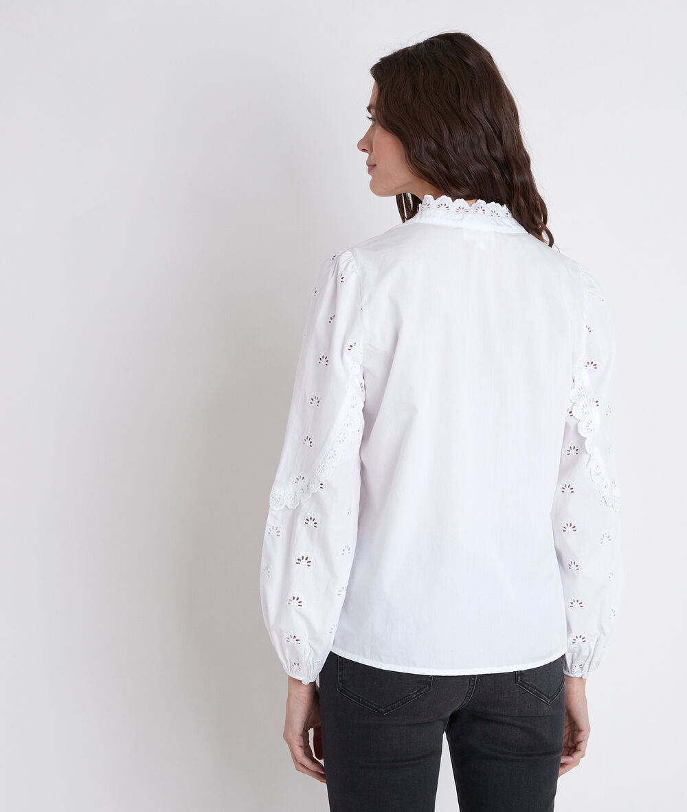 Blouse écrue brodée tasota ecru.
