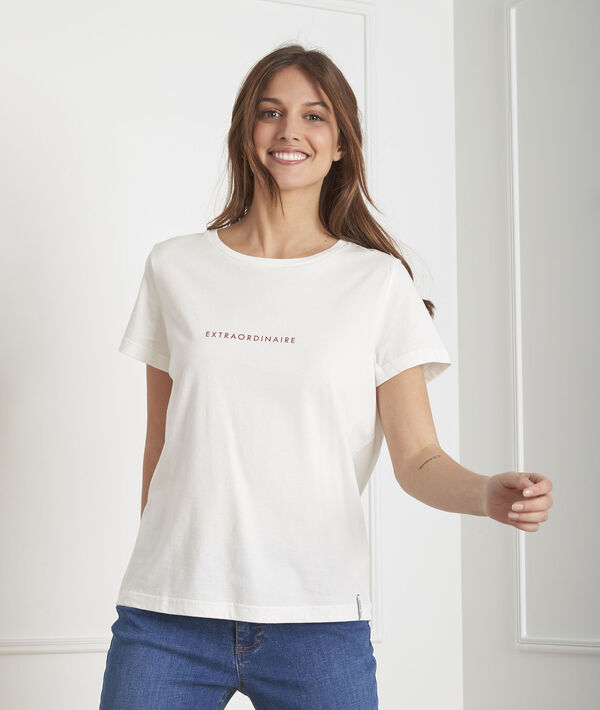 Tee-shirt écru coton biologique Pextra | 1-2-3 Tee-shirt écru coton biologique Pextra PhotoZ | 1-2-3