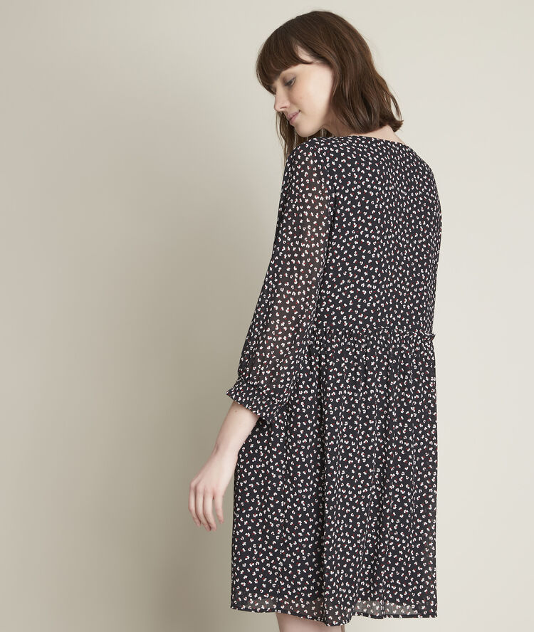 Robe courte imprimée clarisse noir.