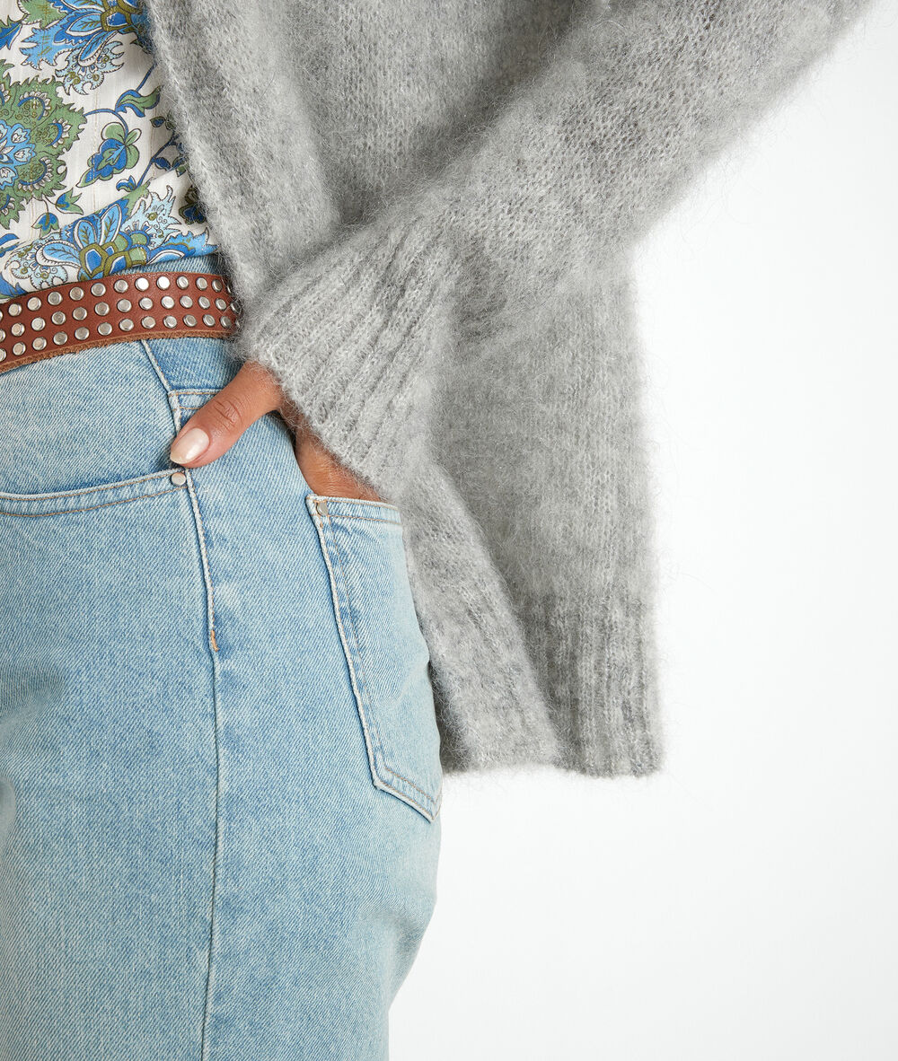 Gilet en mohair mélangé gris rozelle gris pale.