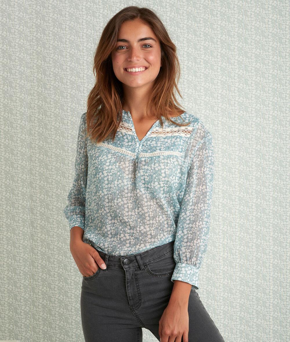 Blouse imprimée juan ardoise.