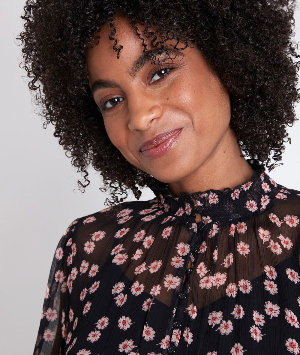 Blouse imprimée jinsu noir.