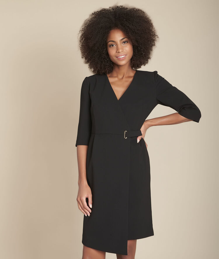 Schwarzes kleid aus mikrofaser idelma schwarz.