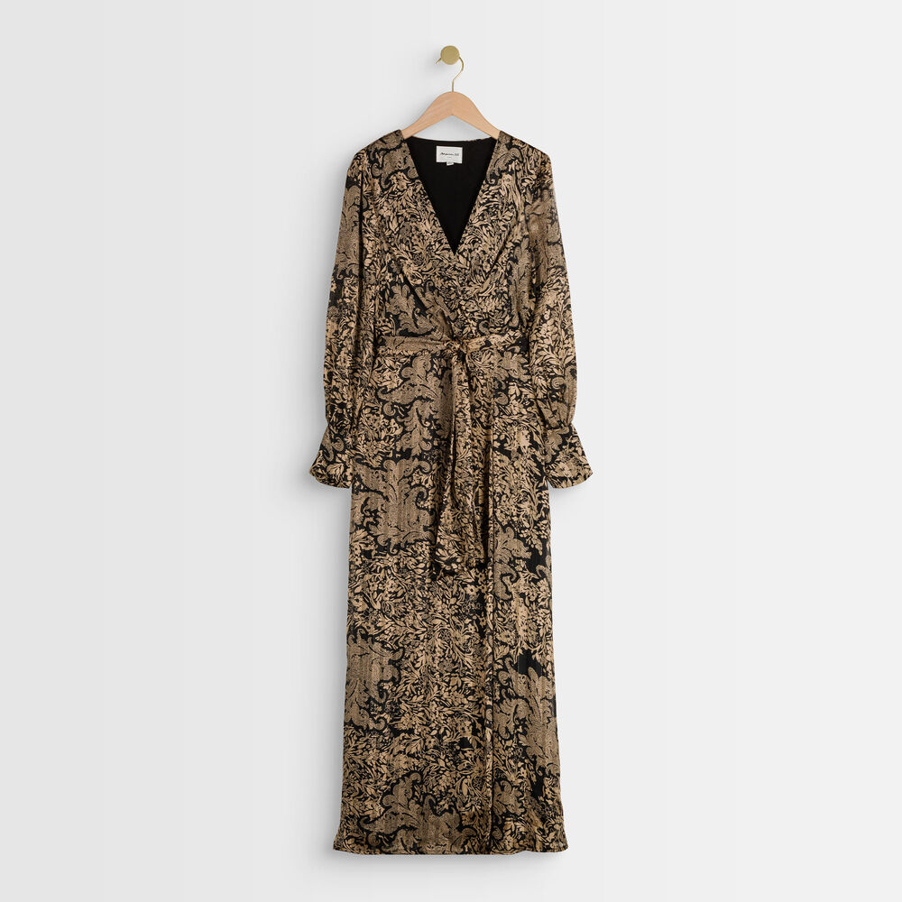 Robe longue imprimée cathel noir.