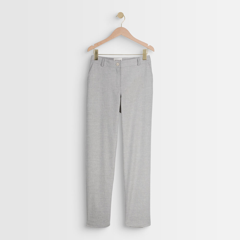 Pantalon cigarette gris lurex mei gris chine.