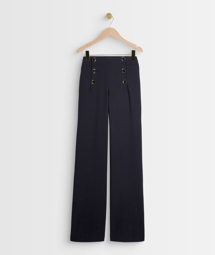 Pantalon à pont en microfibre hubert marine.