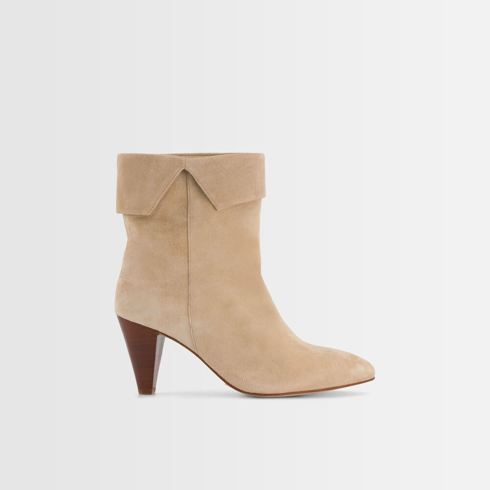 Bottines crème à talons valencia naturel.