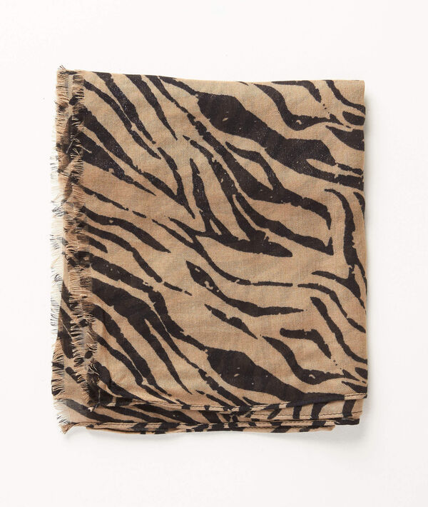 Camelfarbenes Halstuch mit Zebraprint Ange | 1-2-3 Camelfarbenes Halstuch mit Zebraprint Ange PhotoZ | 1-2-3