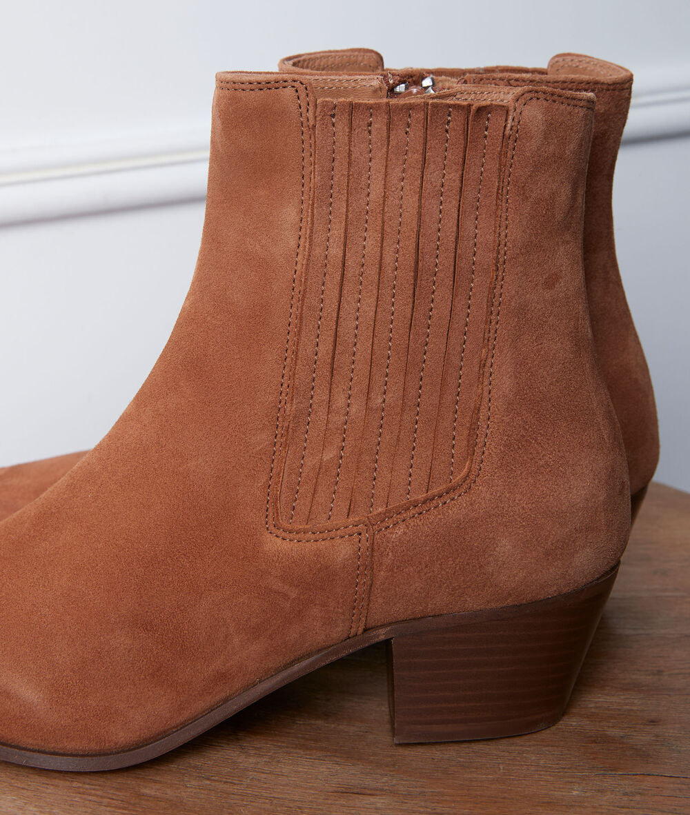 Bottines camel à talons gaby camel.