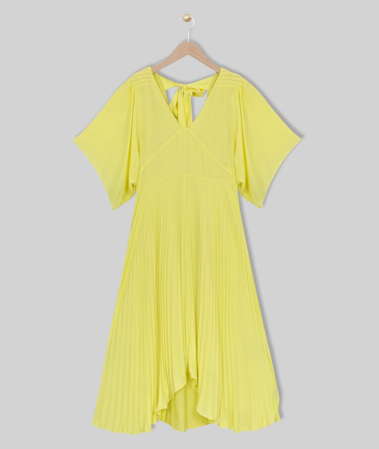 Robe plissée jaune hedwige citron.