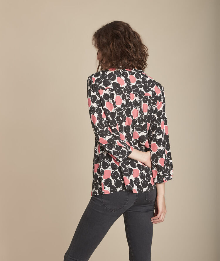 Blouse imprimé fleuri maryse rose fluo.