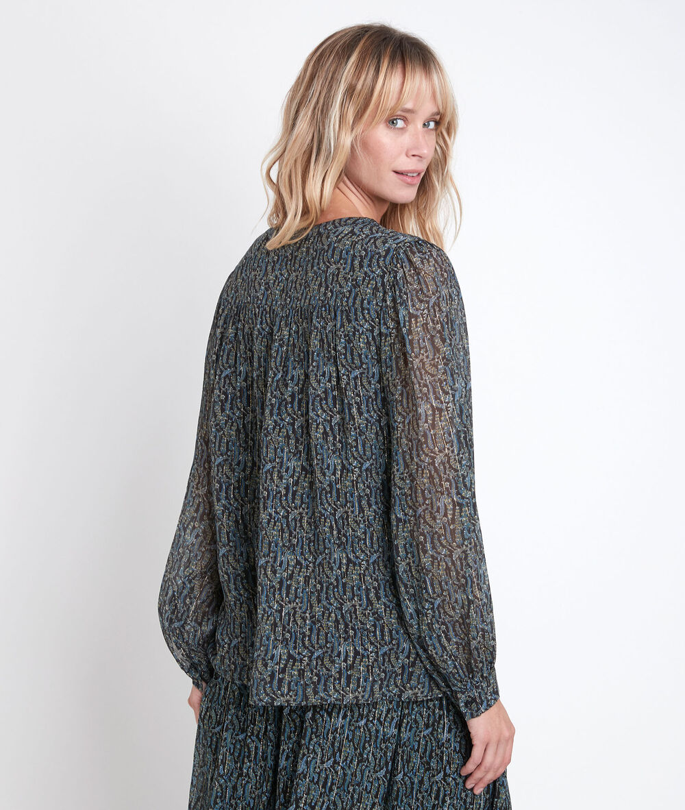 Blouse imprimée kaki jislaine kaki.