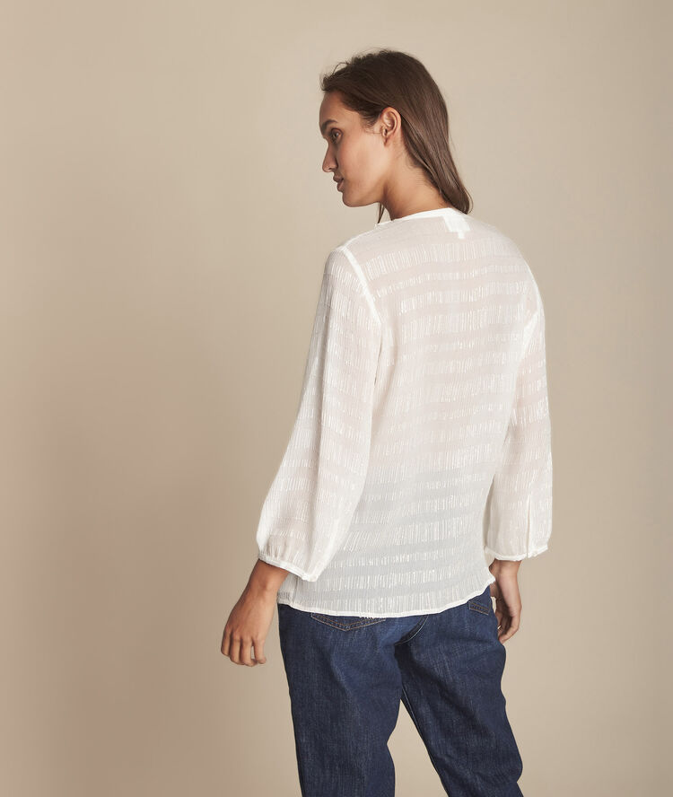 Blouse écrue en lurex marie ecru.