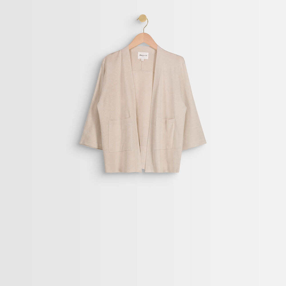 Gilet court brillant reine ecru.