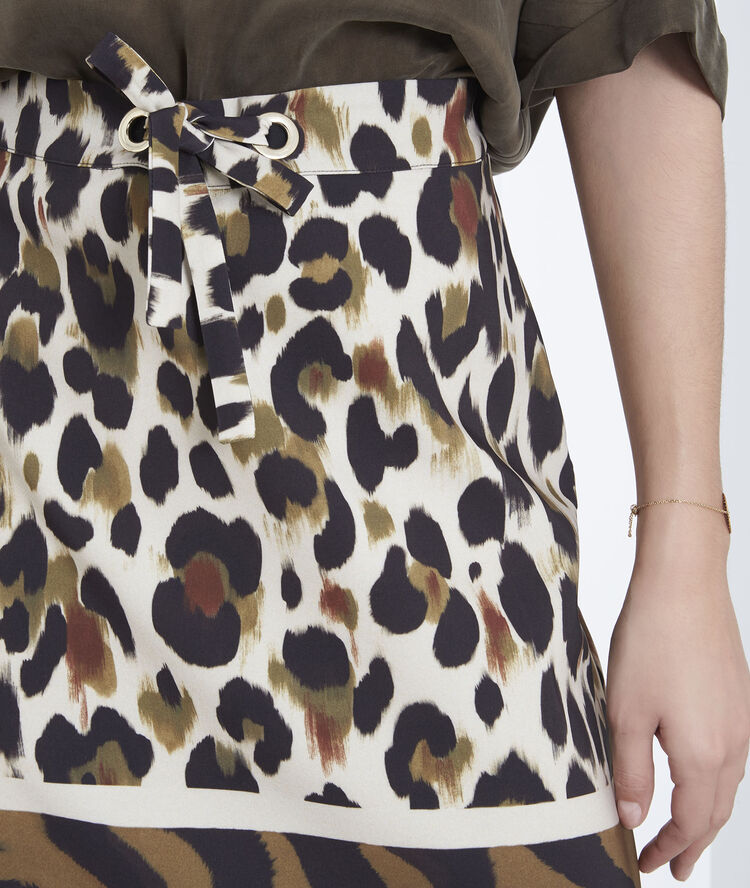 Rok met dierenhuidprint kurtis noir.