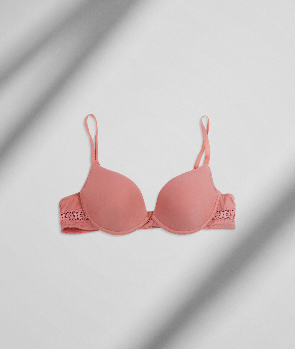 Soutien-gorge ampliforme en pur coton responsable vieux rose ninon make up.