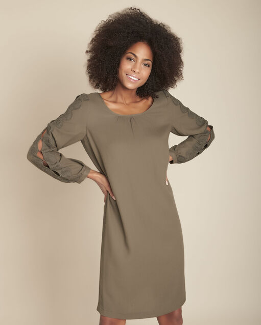 Robe droite fluide kaki Istoria (1) - Maison 123