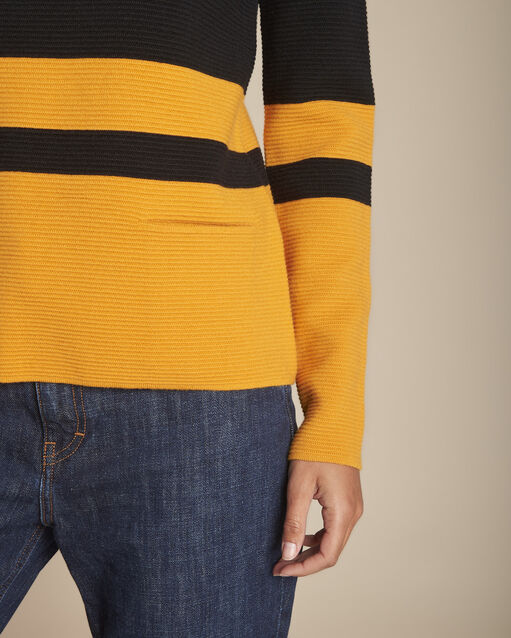 Pull noir ottoman rayures felicidad noir.