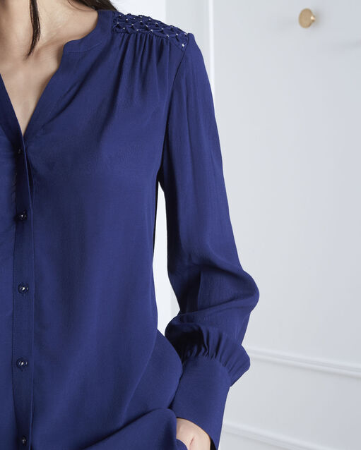 Blouse marine fluide valda encre.
