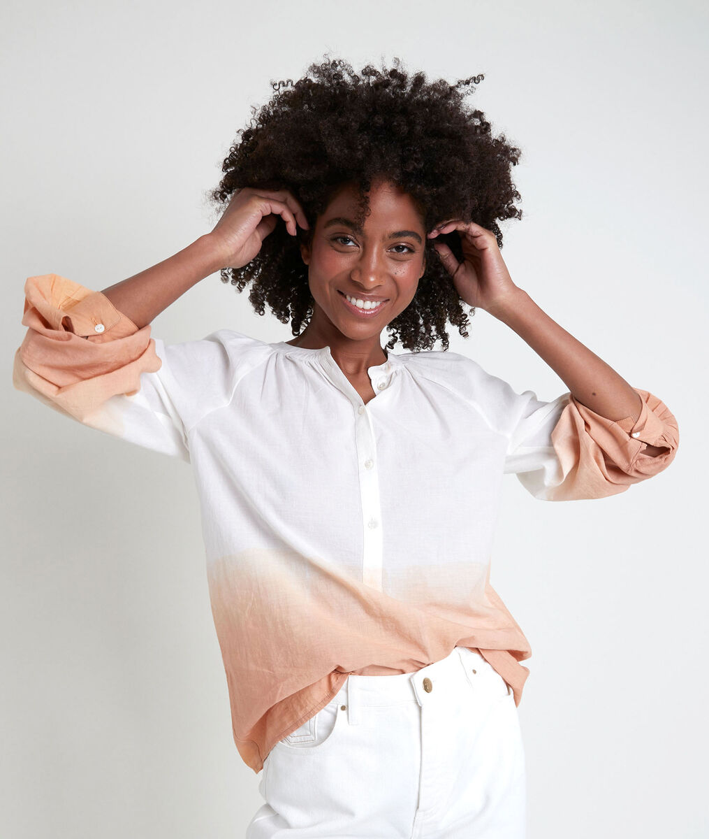 Beige Bluse In Tie And Dye Optik Terry Damen Maison 123
