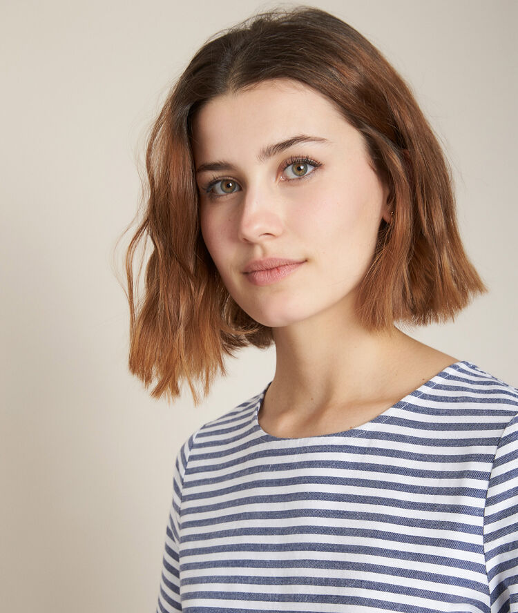 Robe rayée chaima blanc.
