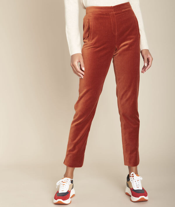 Pantalon droit en velours acajou Ethan | 1-2-3 Pantalon droit en velours acajou Ethan PhotoZ | 1-2-3