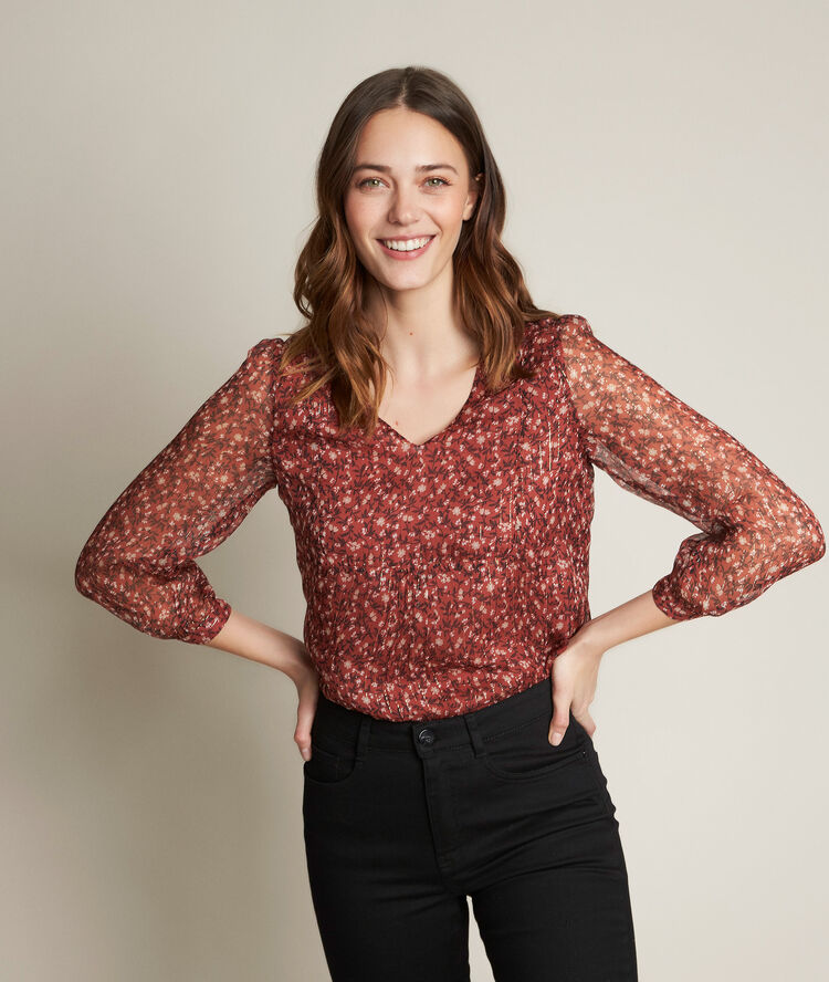 Bluse mit print elissandre blassrosa.