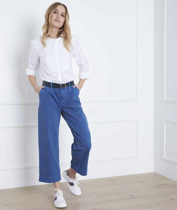 Ecrufarbene Bluse mit besticktem Plastron Vahina | 1-2-3 Ecrufarbene Bluse mit besticktem Plastron Vahina PhotoZ | 1-2-3
