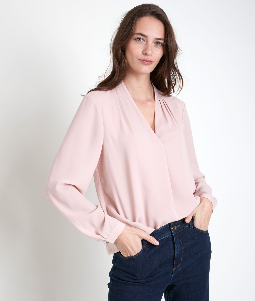 Blouse bimati&egrave;re rose davina bois de rose.