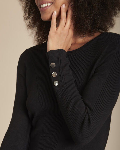 Pull noir en jersey flora noir.