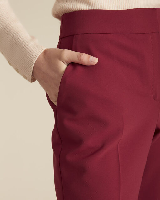 Pantalon flare en microfibre elias bordeaux.