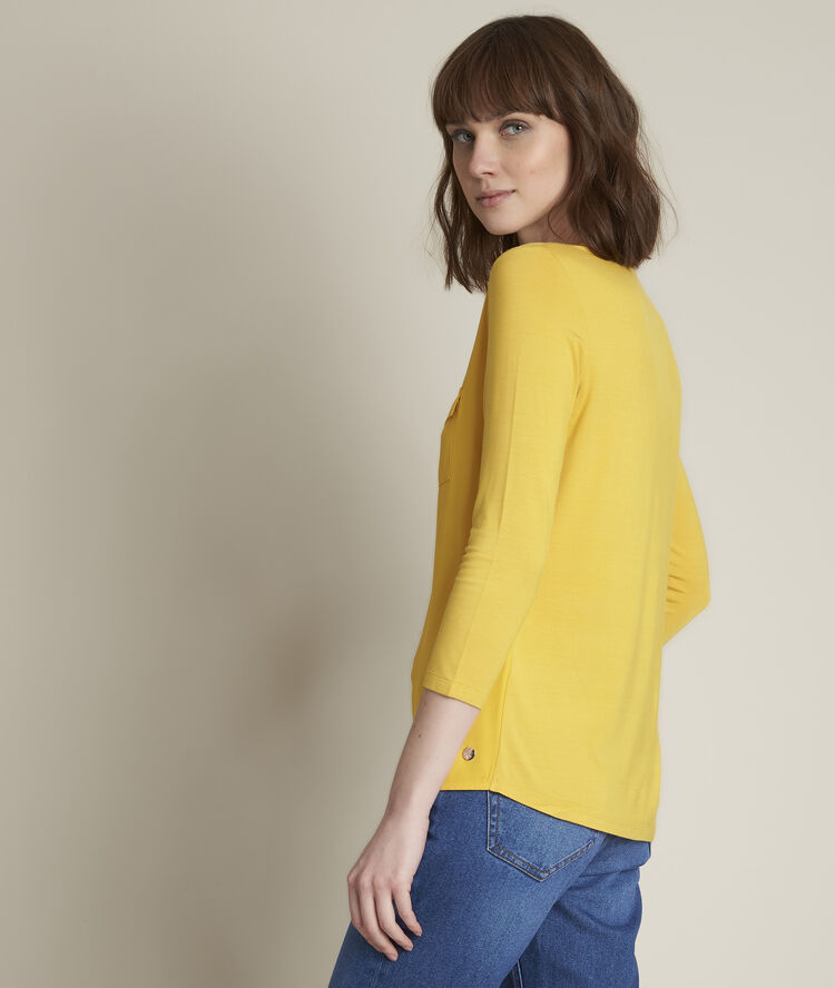 Blouse bimatière jaune genna miel.