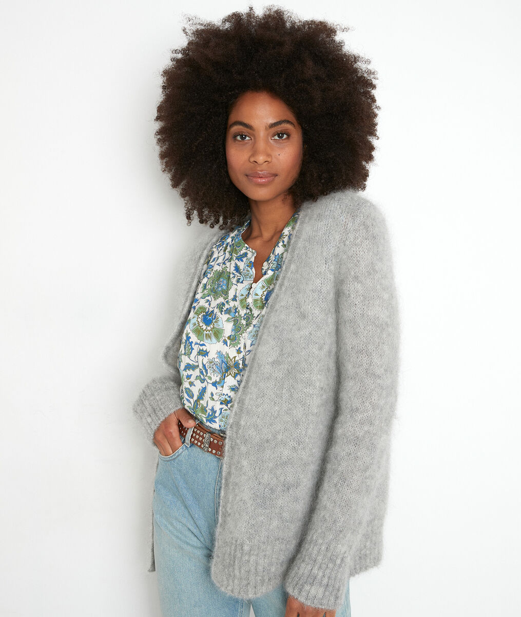 Gilet en mohair mélangé gris Rozelle | 1-2-3 Gilet en mohair mélangé gris Rozelle PhotoZ | 1-2-3