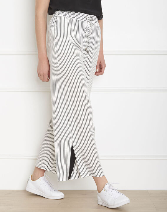Pantalon blanc large rayé Goyave | 1-2-3 Pantalon blanc large rayé Goyave PhotoZ | 1-2-3