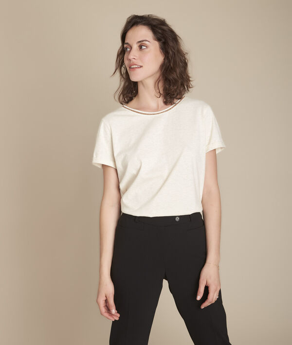Tee-shirt beige en lurex Clara | 1-2-3 Tee-shirt beige en lurex Clara PhotoZ | 1-2-3