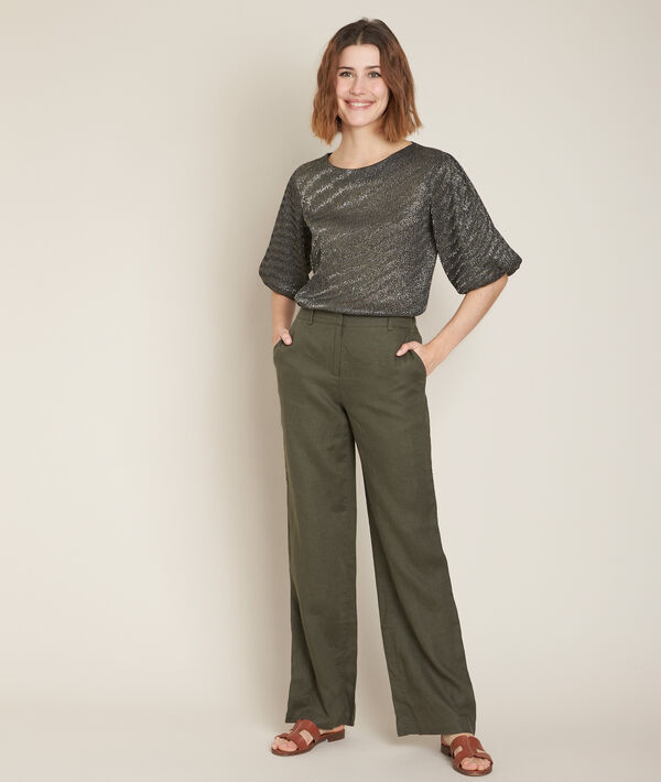 Pantalon en lin kaki Isa | 1-2-3 Pantalon en lin kaki Isa PhotoZ | 1-2-3